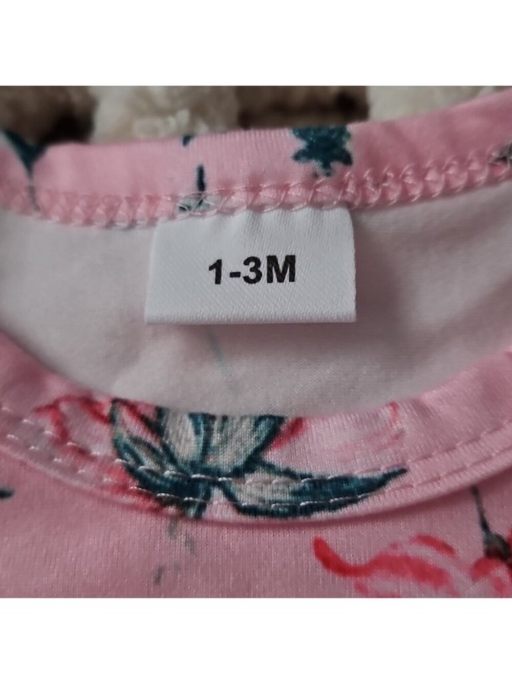 Baby Girl Footed Onesie 3 Piece Lot 1-3 Months New Fairy Pink Floral One Piece - Picture 3 of 7